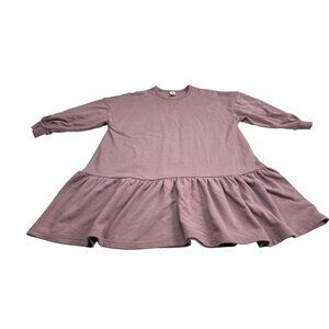 H&M L.O.G.G. Womens Mauve Long-Sleeve Tiered Sweatshirt Dress Size Large